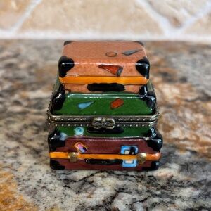 Stacked Suitcase Porcelain Ring/Trinket Box